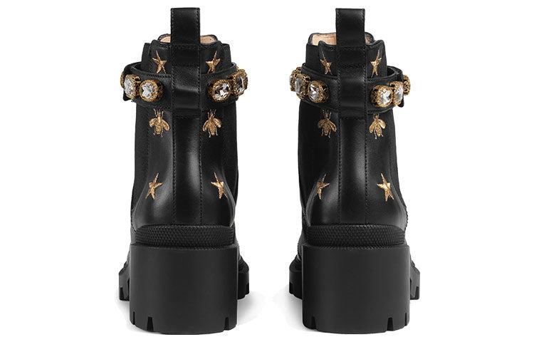 Gucci (Wmns) Stars And Bee Embroidered Leather Ankle Boot With