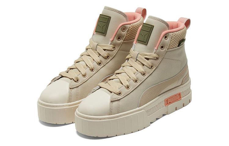 PUMA (Wmns) Mayze Mid Safari High-Top Sneakers Ivory in Brown