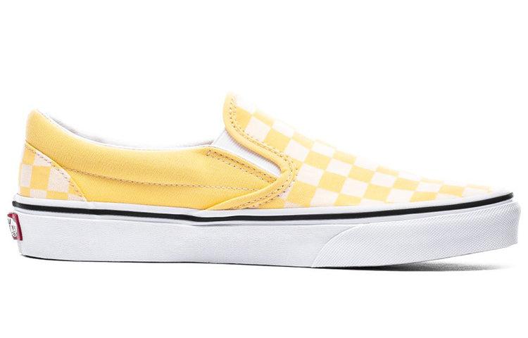 Vans Checkerboard Classic Slip-on Sneakers Yellow in White for Men | Lyst
