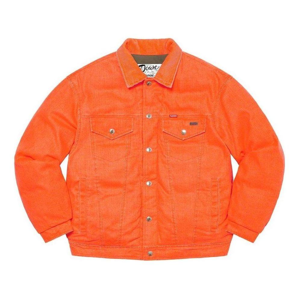 Supreme X Schott Canvas Down Trucker Jacket in Orange for Men  