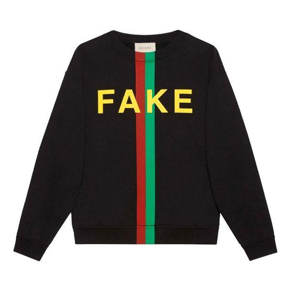 Gucci 'Fake/Not' Print Cotton Jersey Sweatshirt in Black for Men