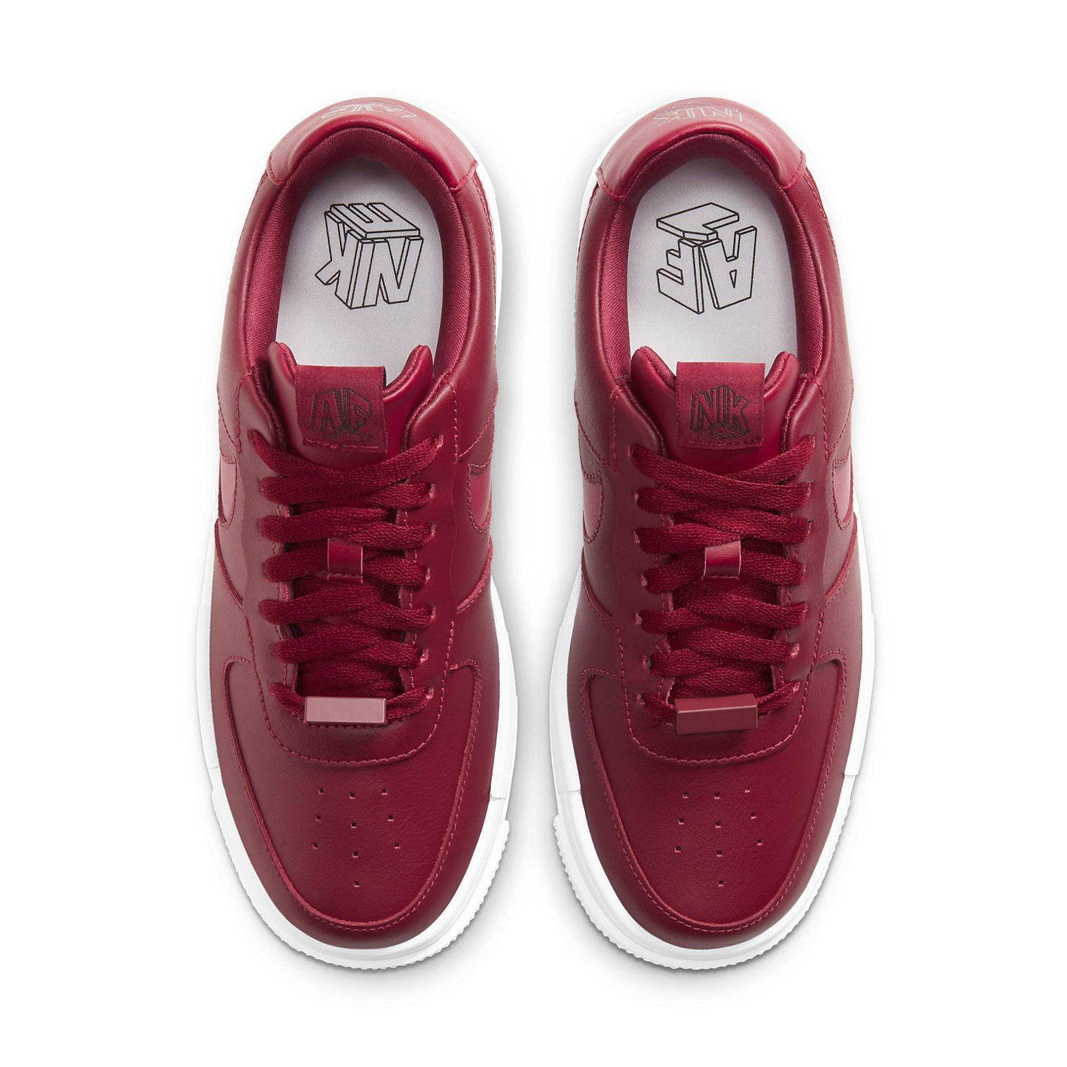 nike white & burgundy air force 1 pixel trainers