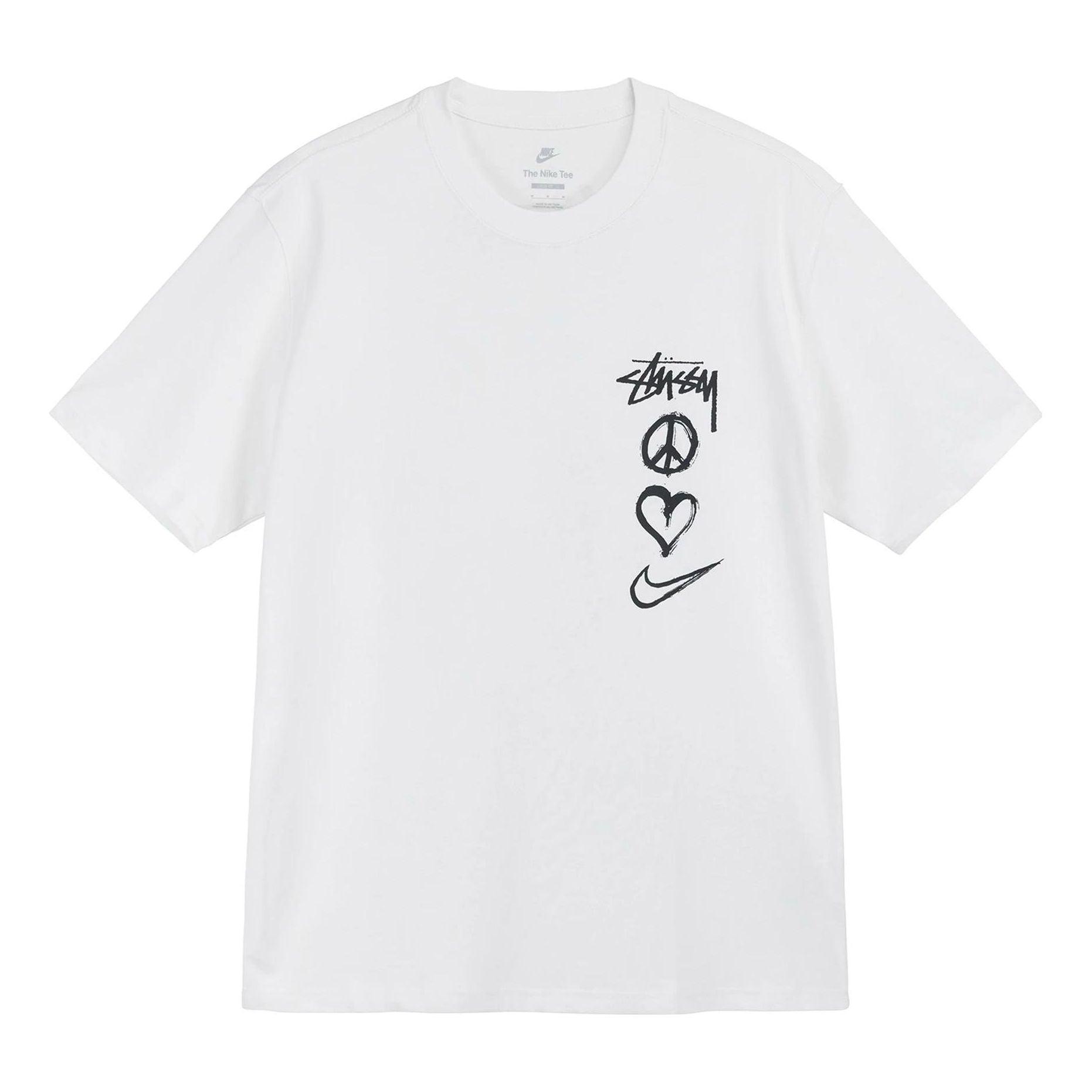 Nike X Stussy Peace Love Swoosh T-Shirt Asia Sizing in White for