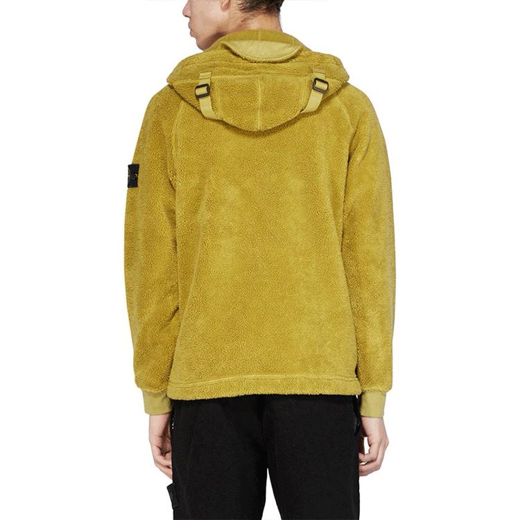Stone Island Fleece Hoody Jacket in Yellow for Men Lyst UK
