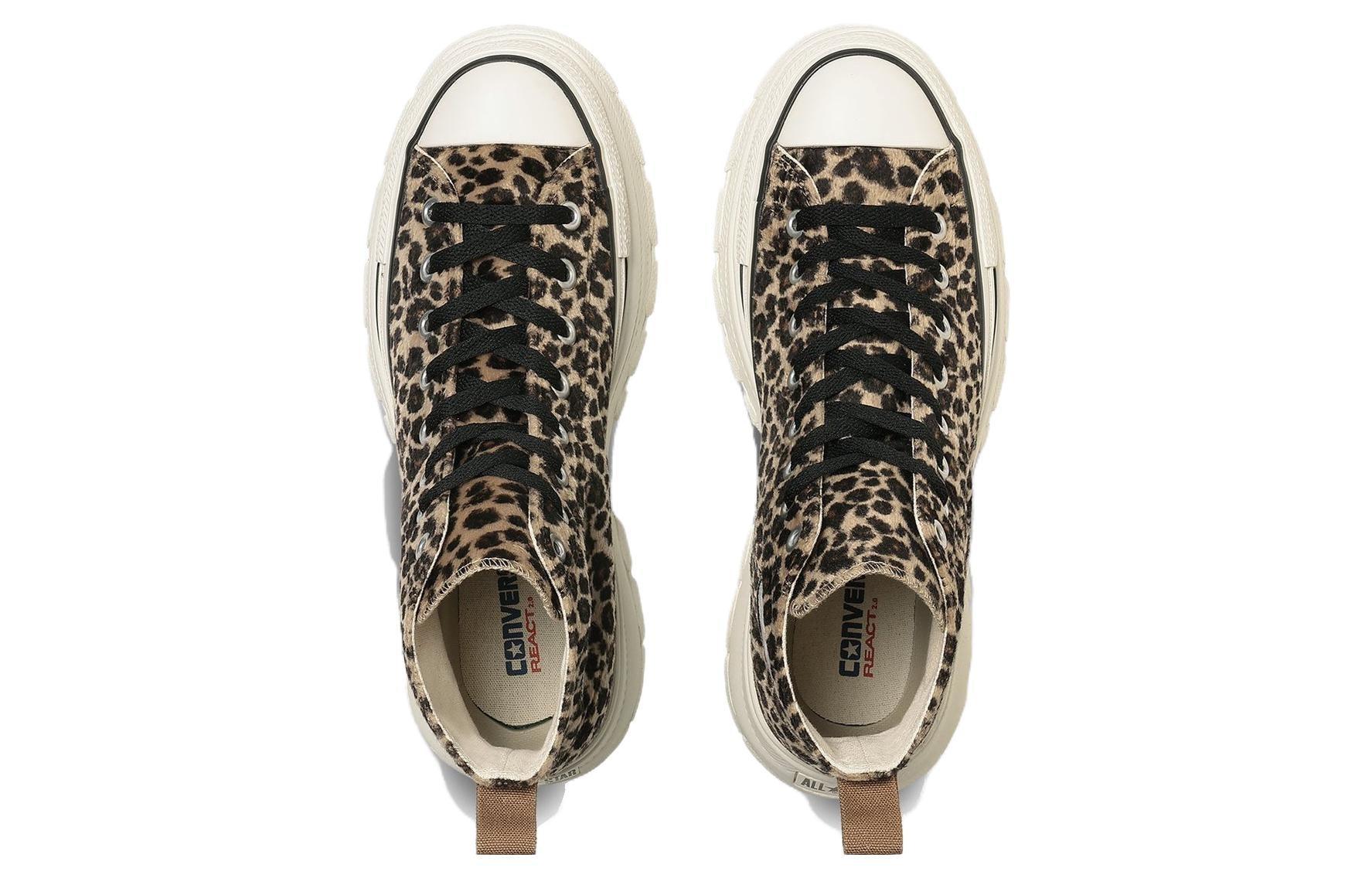 Converse All Star Trekwave Animal Fur Leopard High Top in Metallic 