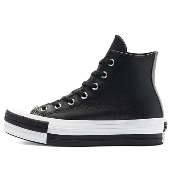 Converse Ctas Double Stack Lift Hi White Black Sneakers | Lyst