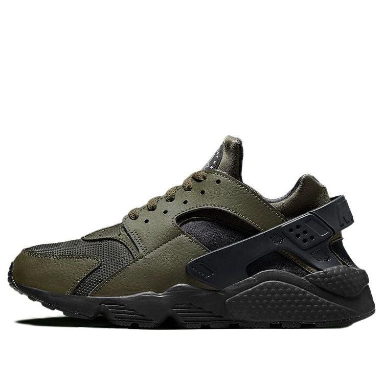 nike huarache olive green white