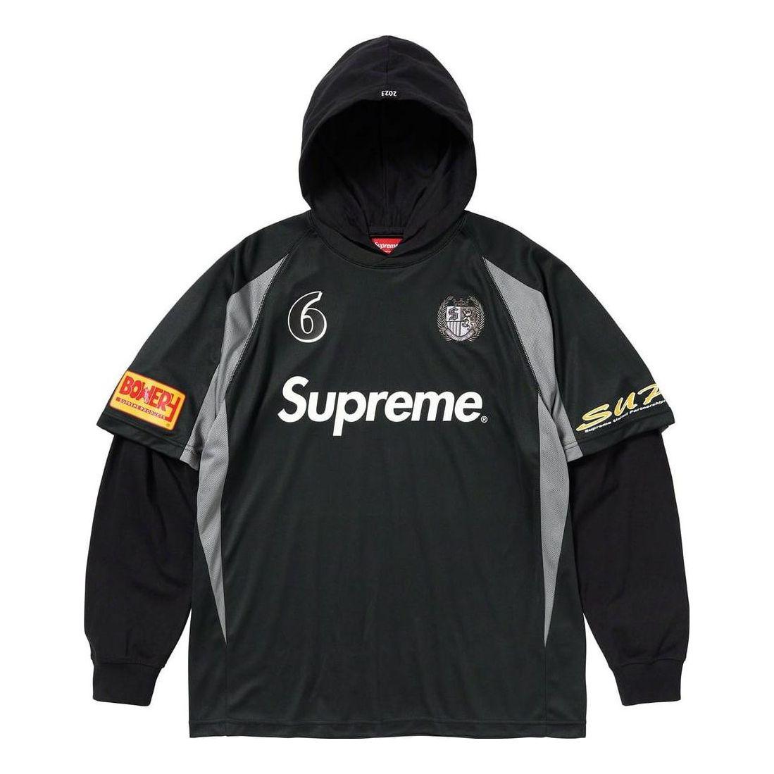 Supreme Hooded Soccer Jersey in Black for Men Lyst UK