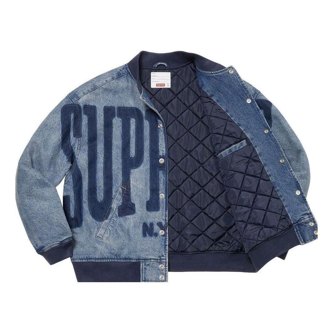 Supreme Washed Knockout Denim Varsity Jacket in Blue for Men | Lyst UK