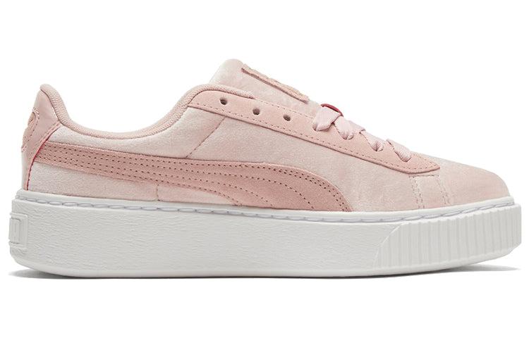 PUMA Platform Velvet Pink/white Low Casual Board Shoes | Lyst