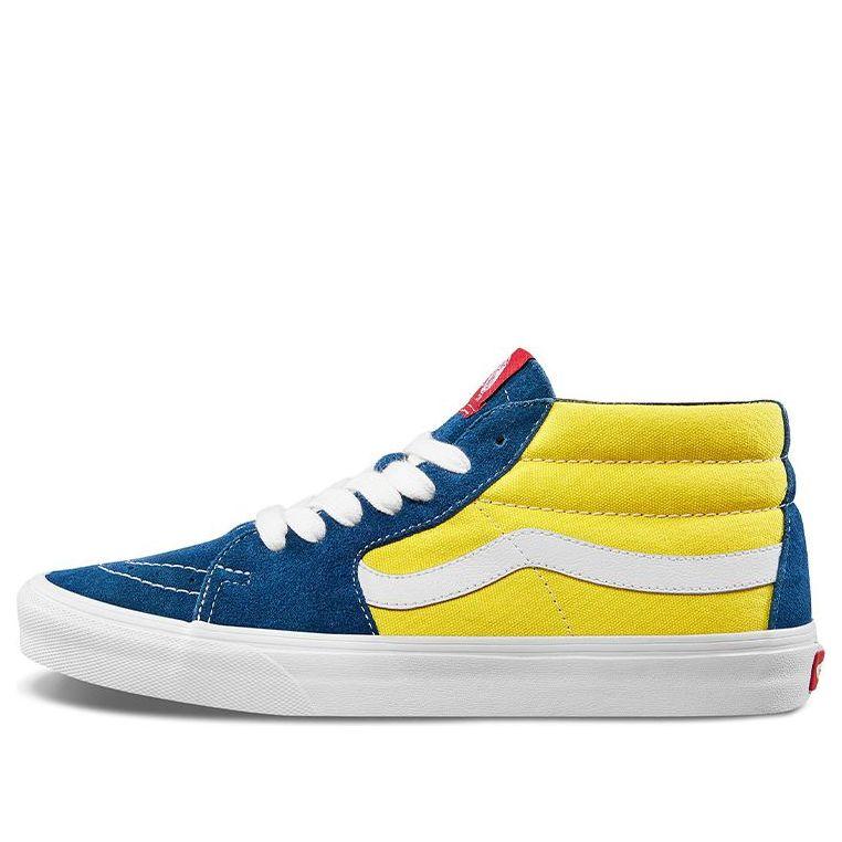 vans sk8 mid blue yellow