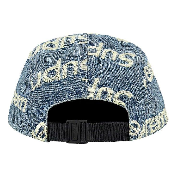 Supreme Frayed Logos Denim Camp Cap in Blue for Men | Lyst UK