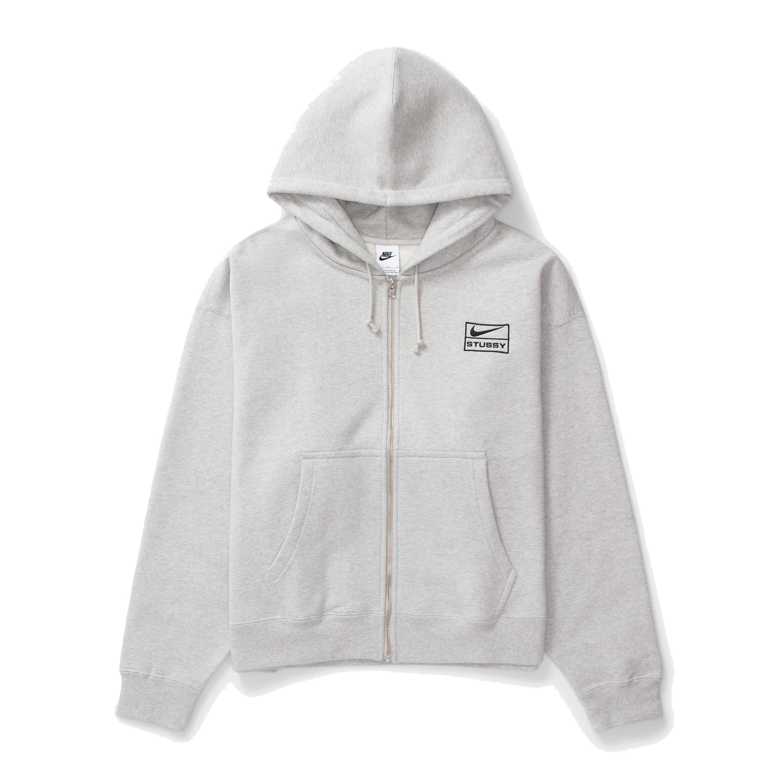 Nike STUSSY グレー パーカー Nike X Stussy Ss24 Full-Zip Fleece Hoodie in Grey for Men | Lyst UK