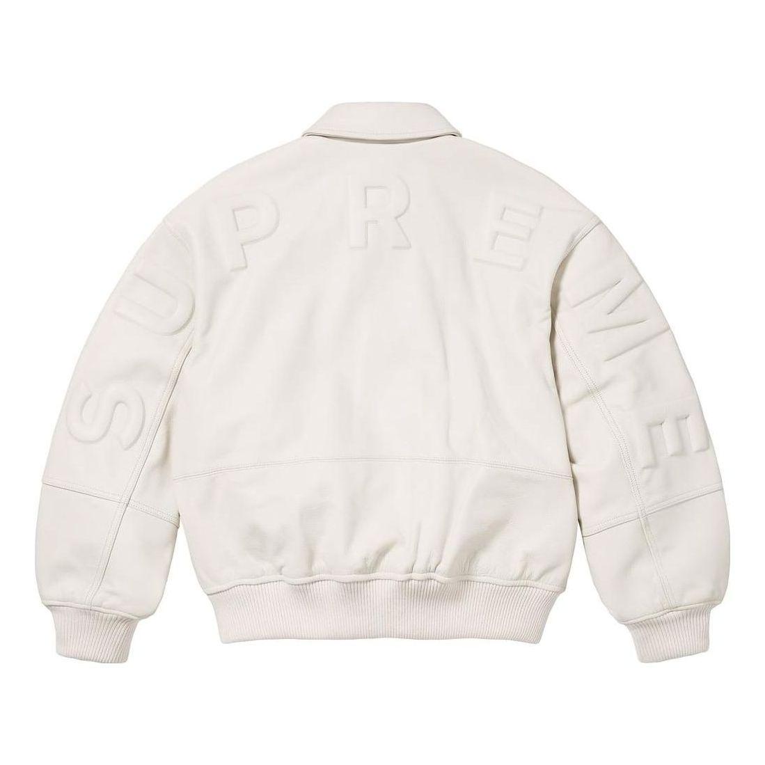 Supreme Gore-Tex Infinium Windstopper Leather Varsity Jacket in