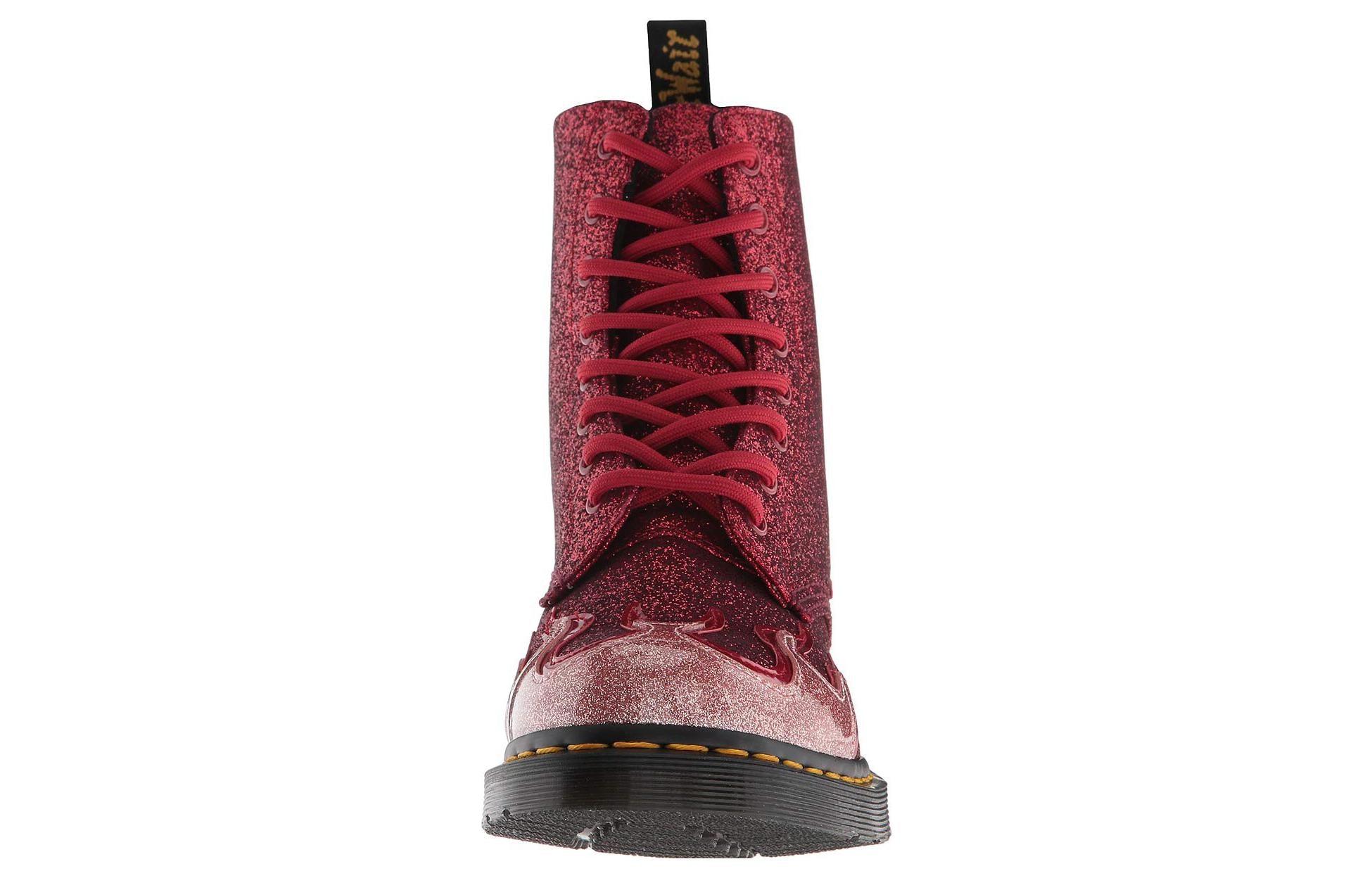 Dr. Martens Wmns Dr.Martens 1460 Pascal Flame Glitter in Red Lyst UK