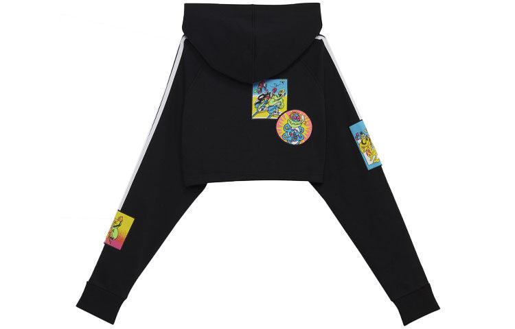 adidas Originals X Jeremy Scott Cropped Hoodie in Black | Lyst