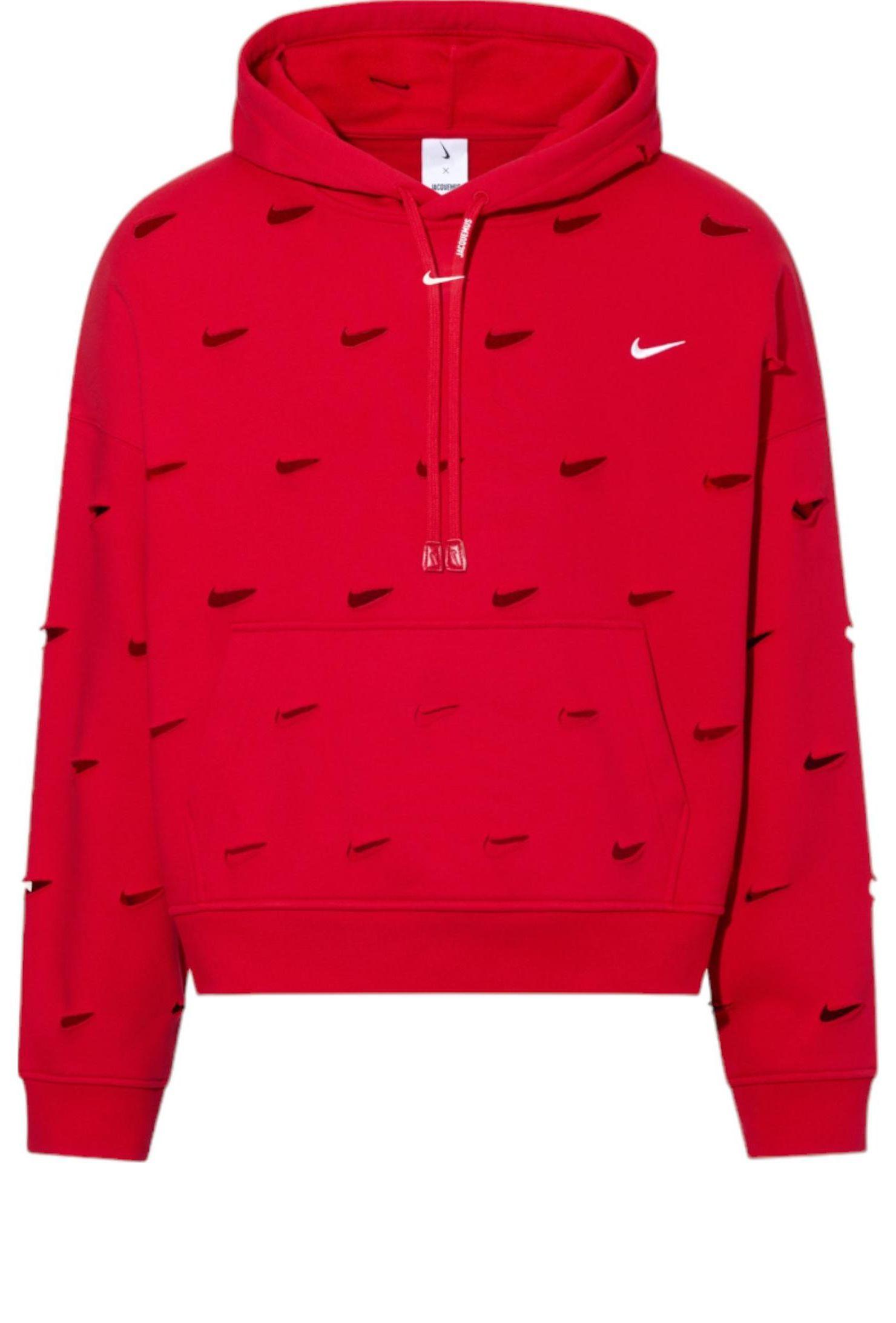 Red nike hoodie with nike signs all over sale