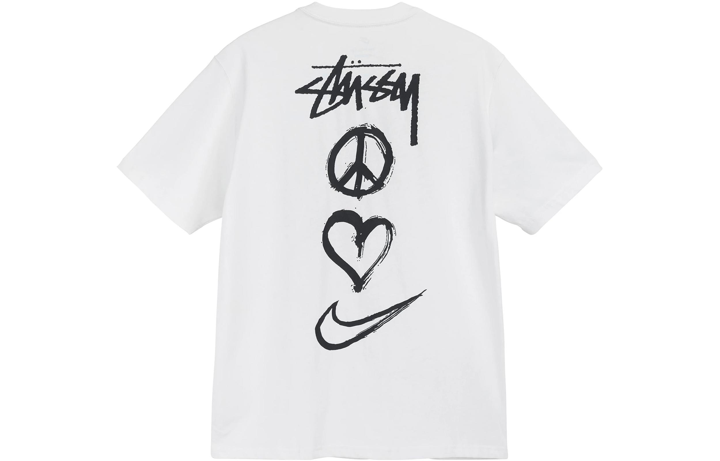 Nike X Stussy Peace Love Swoosh T-Shirt Asia Sizing in White for