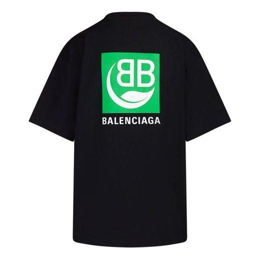 Balenciaga B Environental Friendly Green Alphabet Logo Printing Hort Leeve  Black for Men | Lyst
