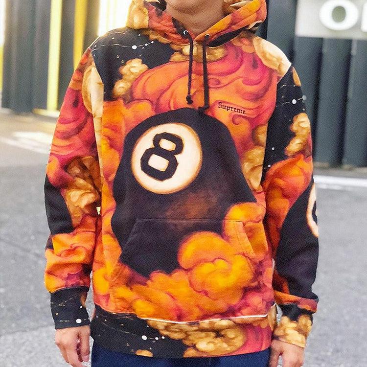 Supreme Fw19 Week 1 Martin Wong 8-Ball Hooded Sweatshirt in Orange