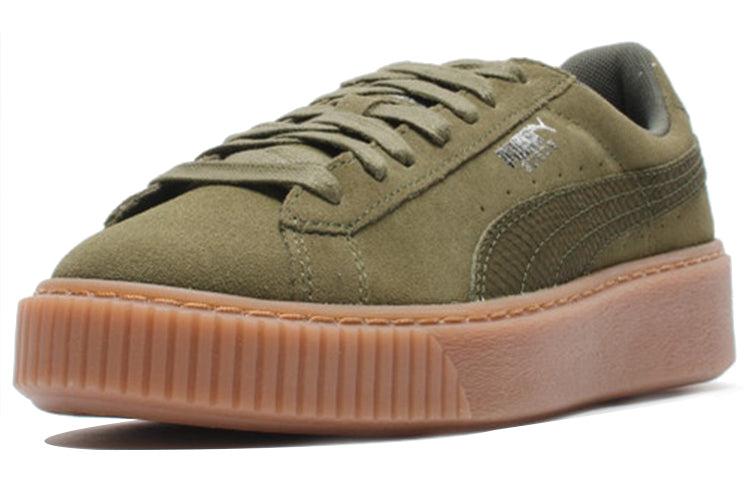 PUMA Suede Platform Olive Green in Brown | Lyst