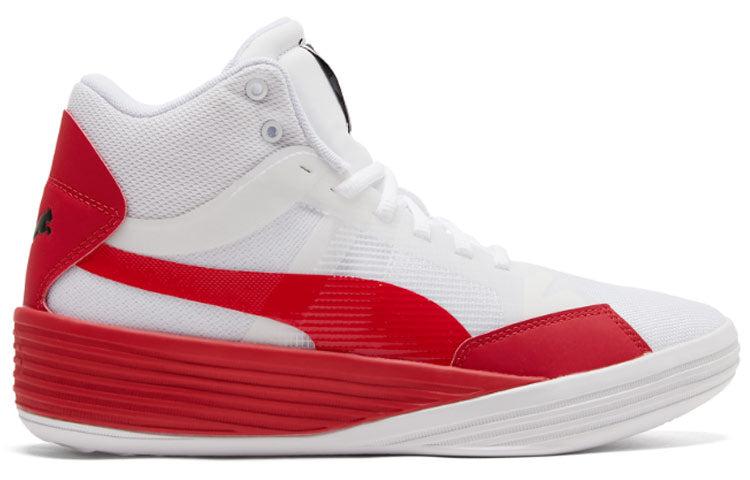 PUMA Clyde All-pro Mid White/red for Men | Lyst