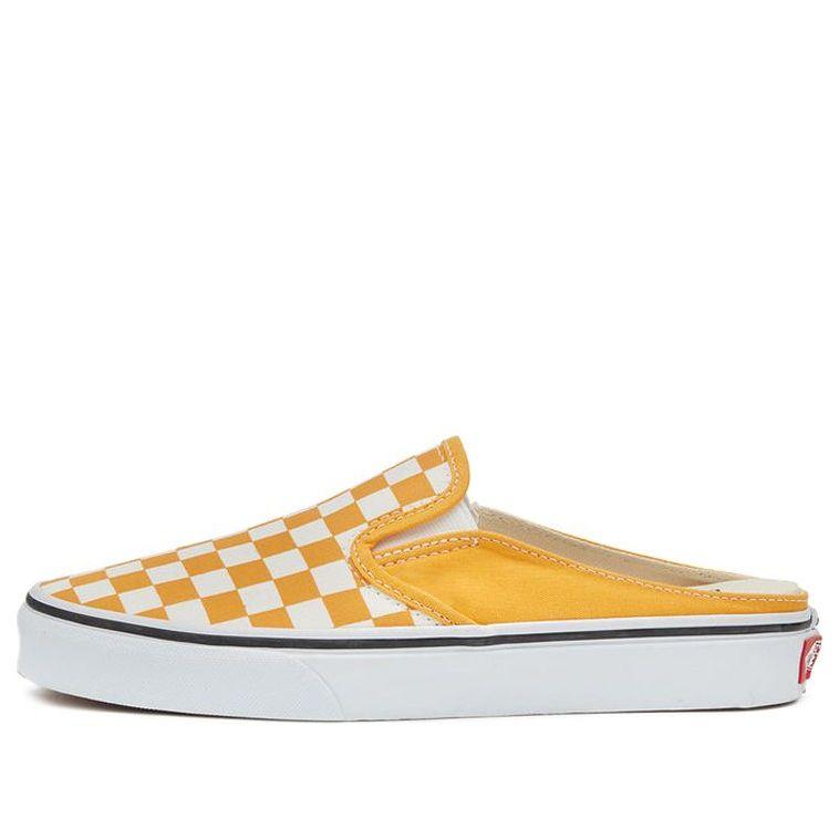Vans Checkerboard Mule Slip-on Skate Sneakers 'yellow White' for Men | Lyst