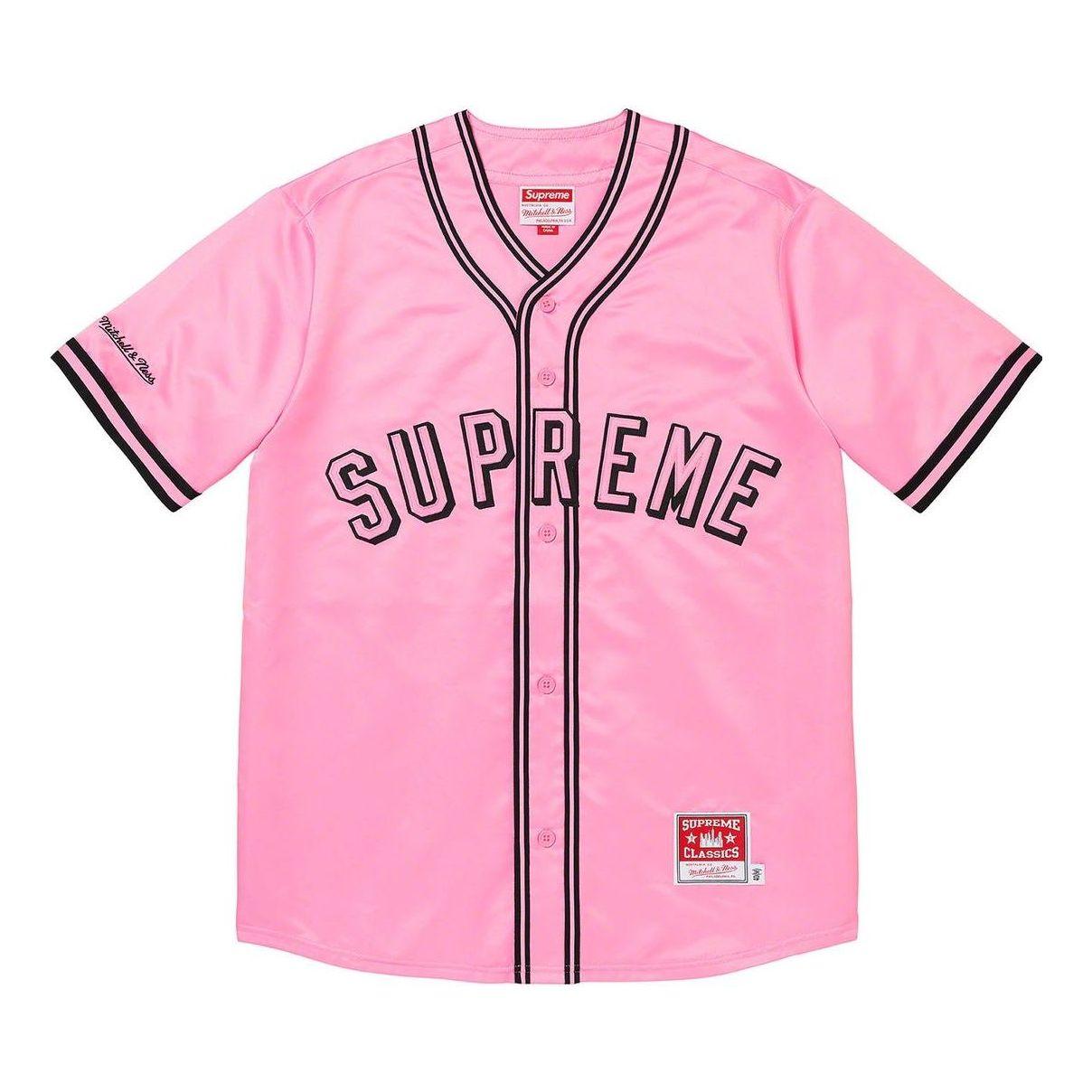 Supreme BASEBALL シャツ　Mitchell&Ness製 Supreme X Mitchell & Ness Satin Baseball Jersey in Pink for Men