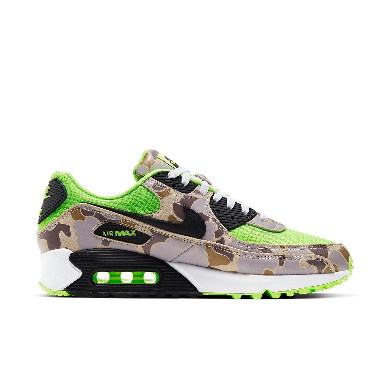 air max 90 green camo on feet
