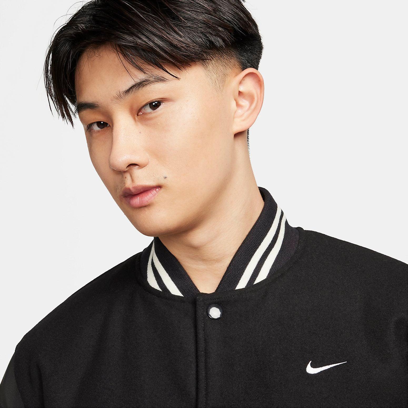 nike varsity jacket black