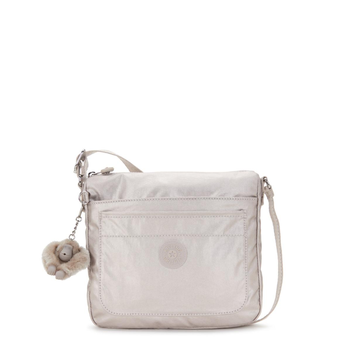 Kipling Crossbody Bag Sebastian Metallic Glow Gold Small in Grey