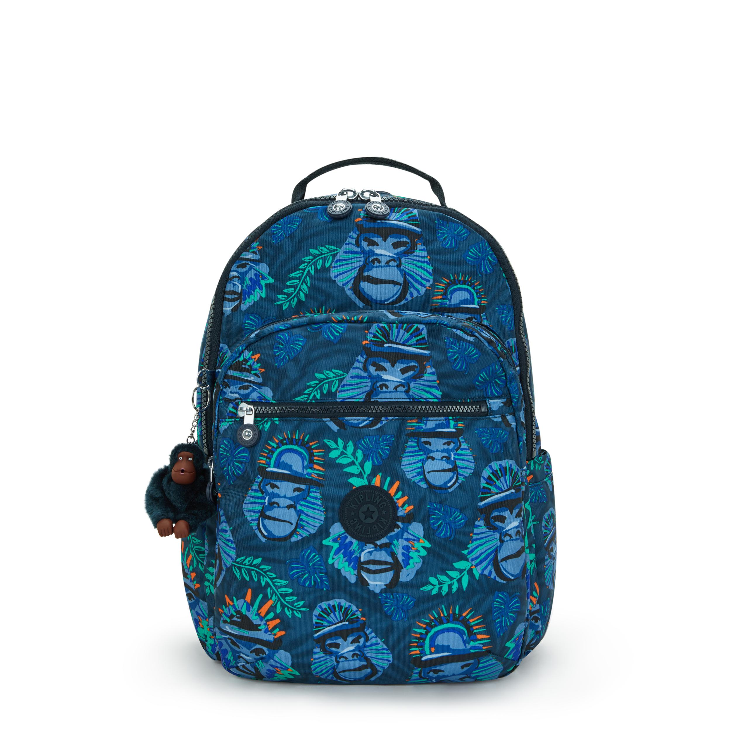 Kipling Backpack Seoul Lap Blue Monkey Fun Large Lyst UK