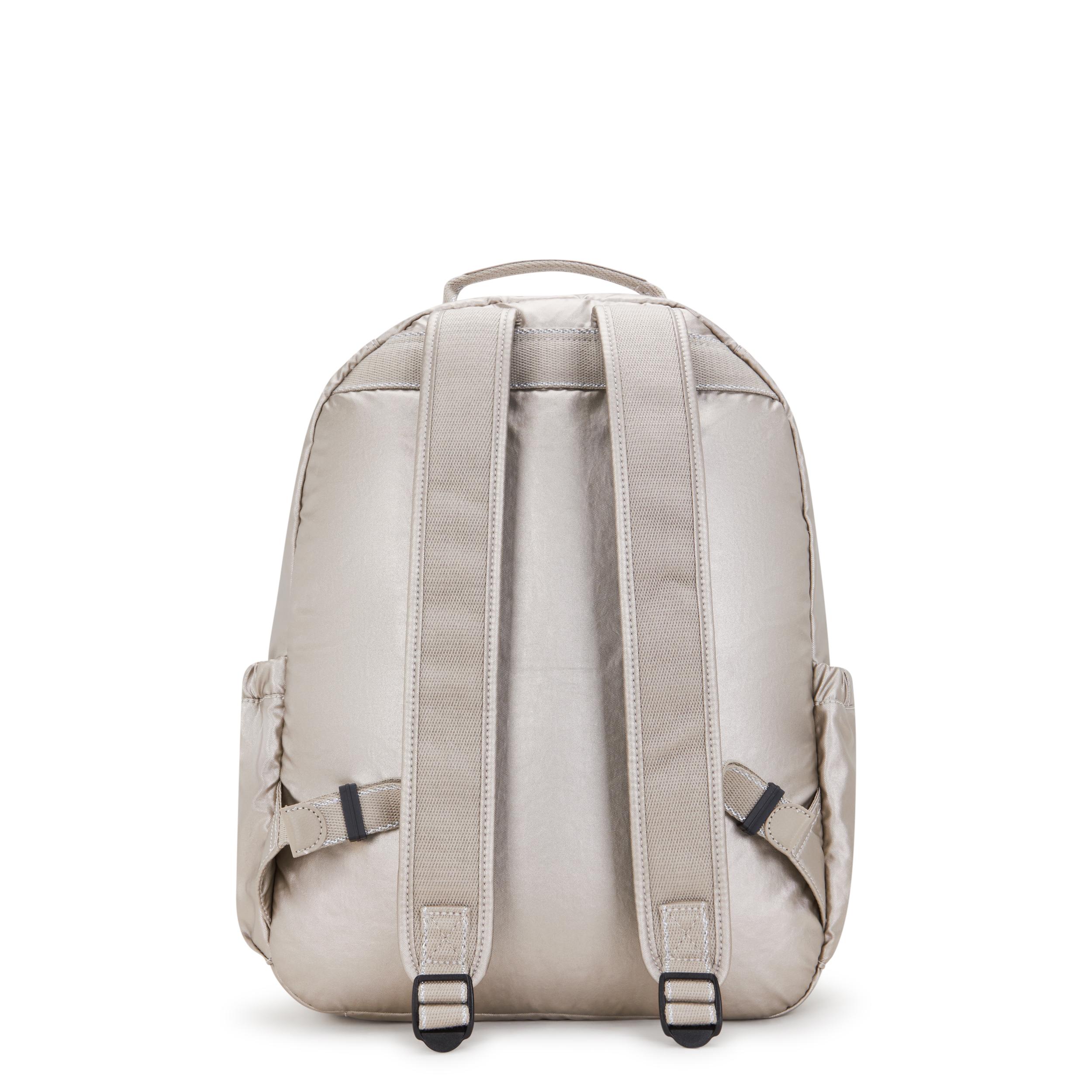 Kipling Backpack Seoul Metallic Glow Large 100% Polyamide in White