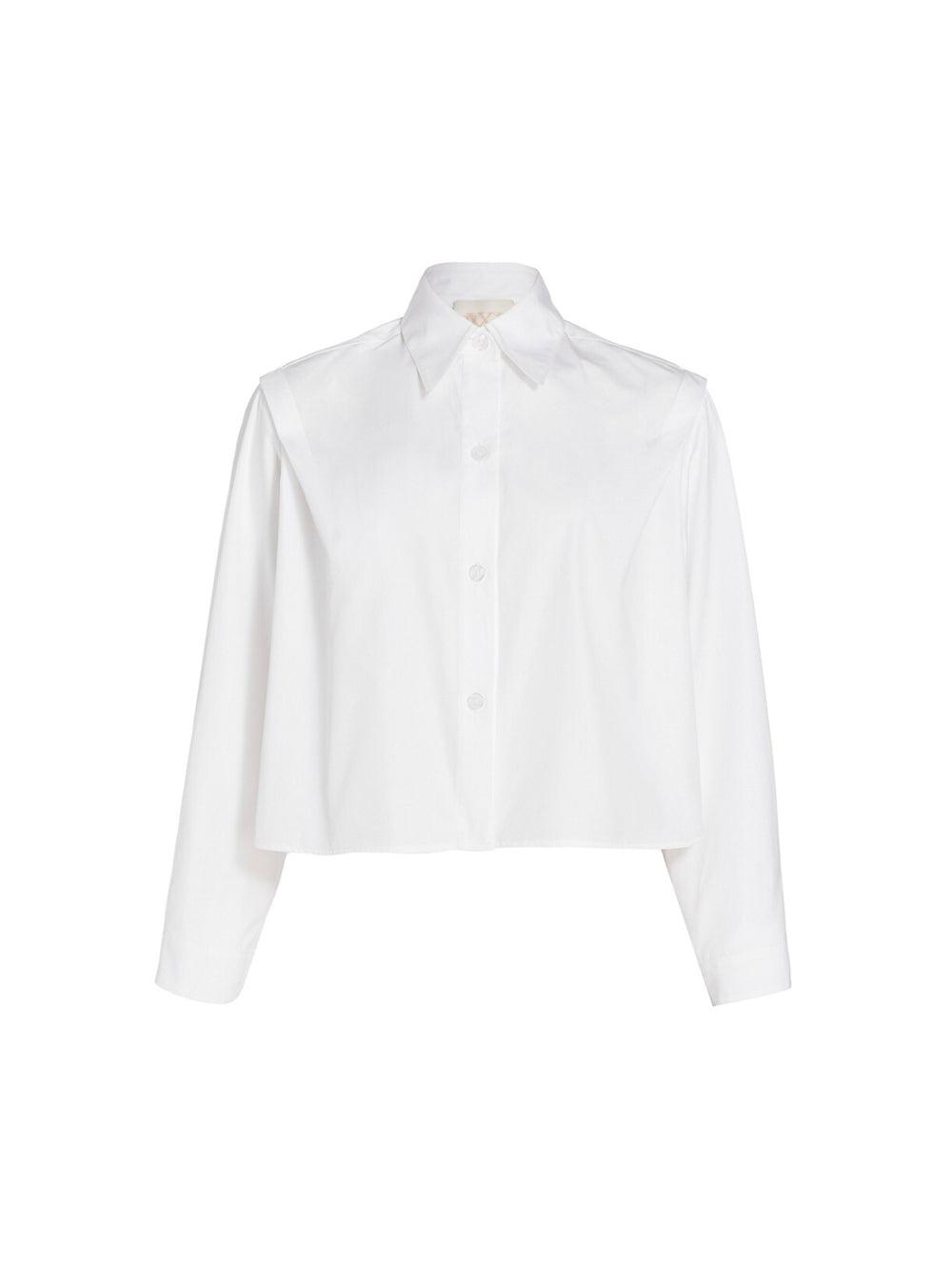Twp Hush Cotton Crop Button Down in White | Lyst