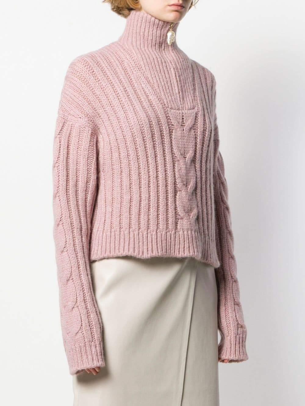 nanushka pearl zip sweater