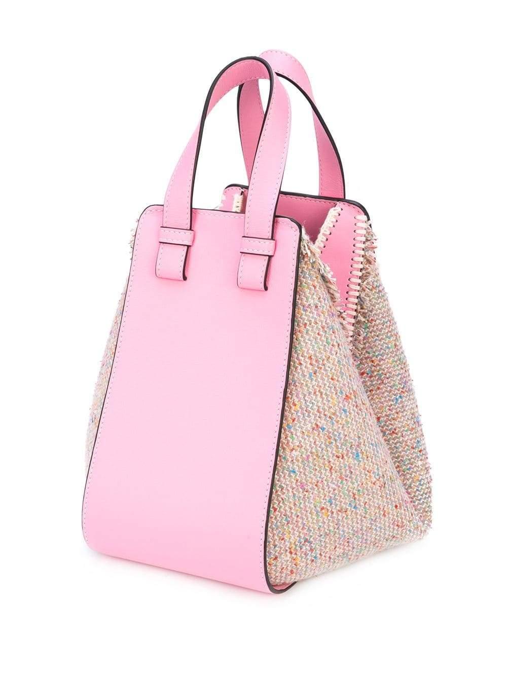 Loewe Small Hammock Leather & Tweed Shoulder Bag in Pink - Lyst