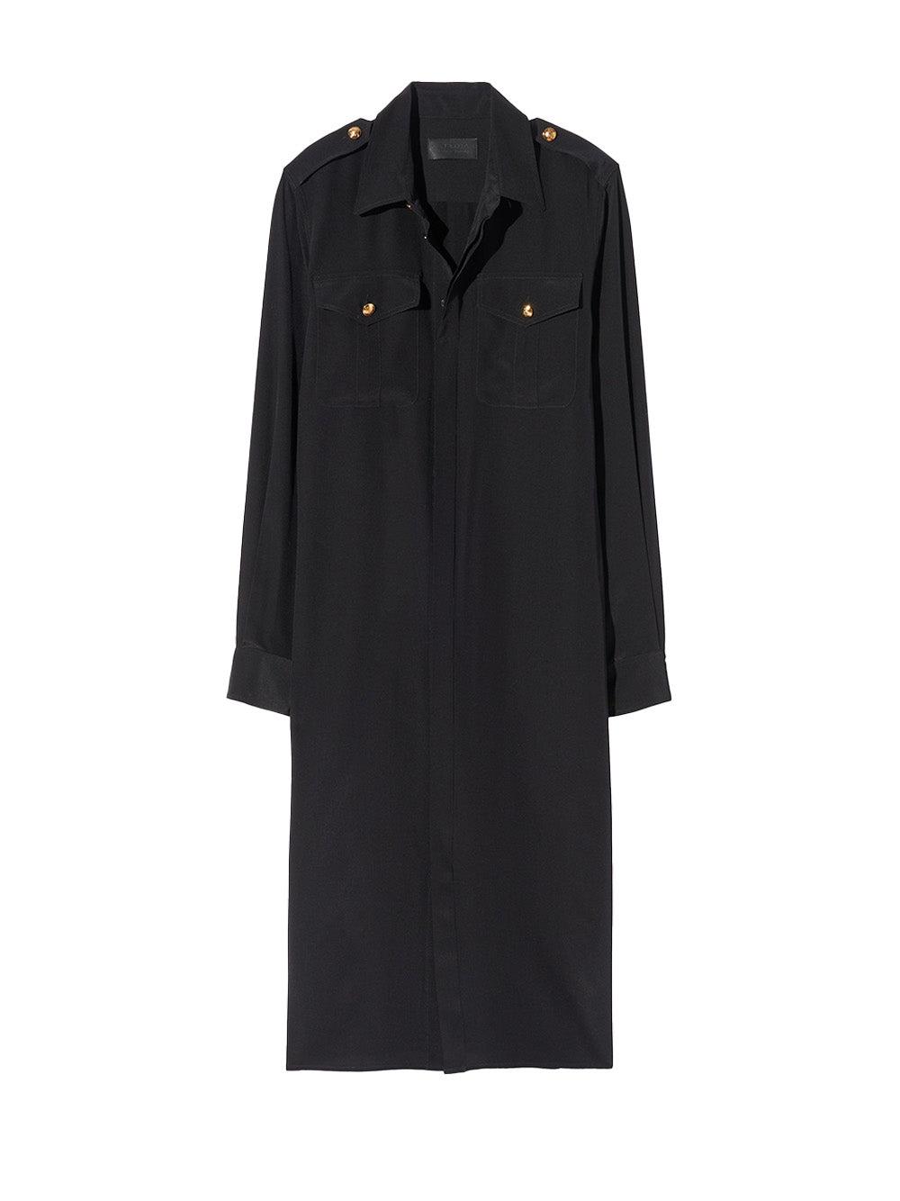 Nili Lotan Adelaide Silk Shirt Dress in Black | Lyst