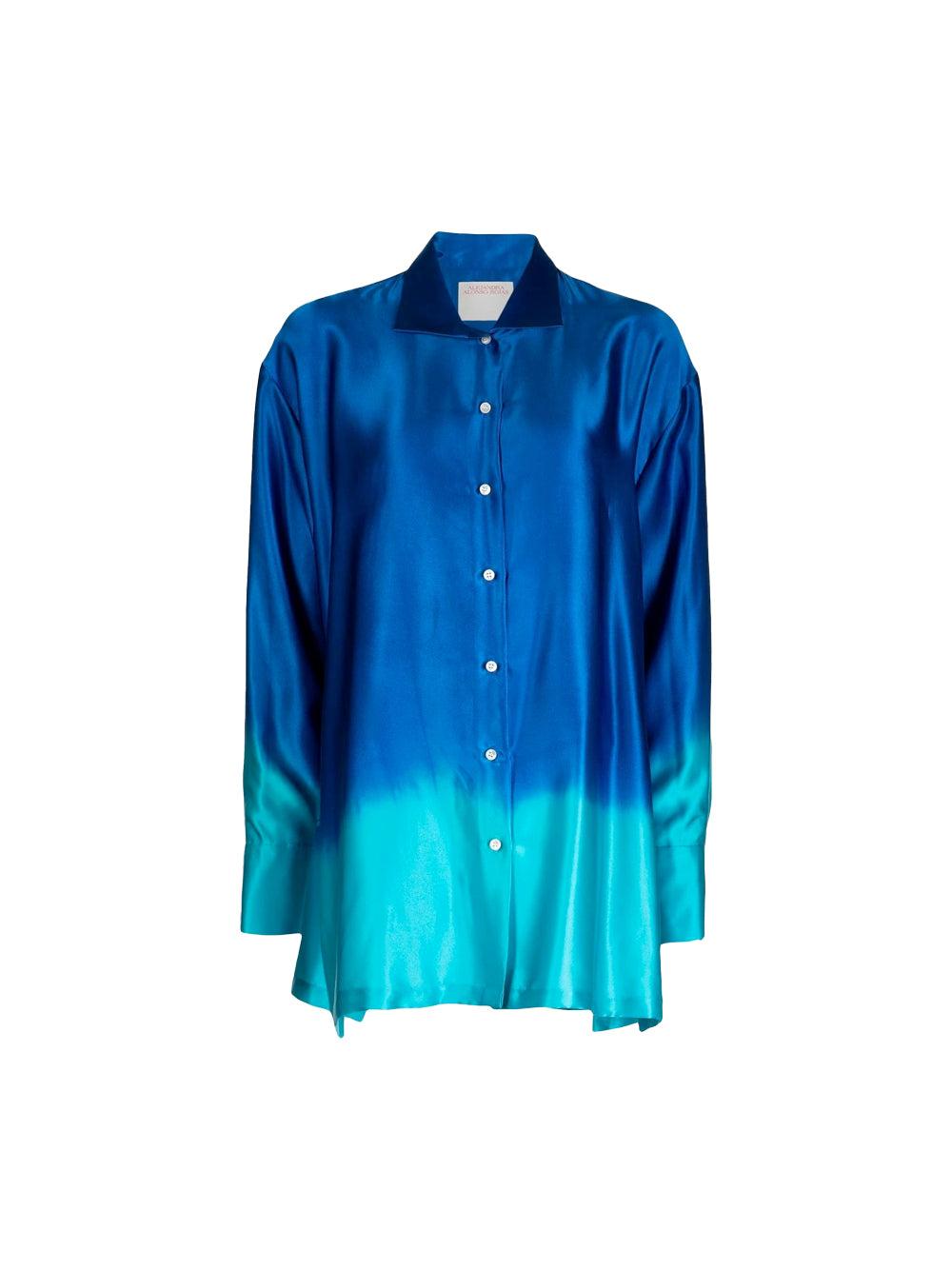 Alejandra Alonso Rojas Dip-dyed Silk Shirt in Blue | Lyst