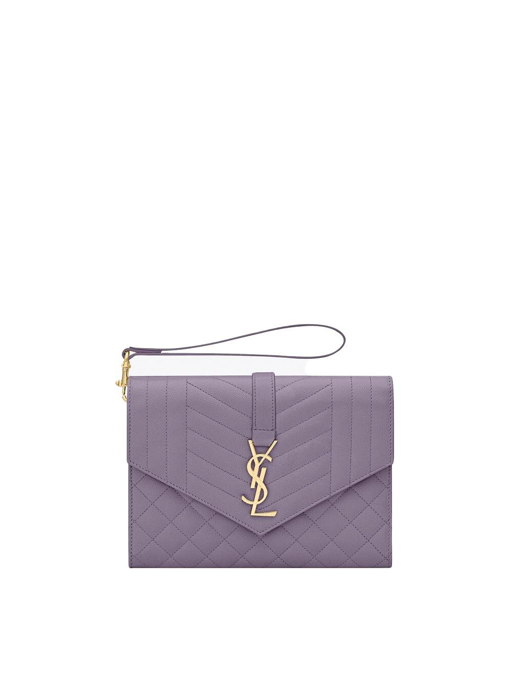 Saint Laurent Envelope Flap Pouch in Purple Lyst