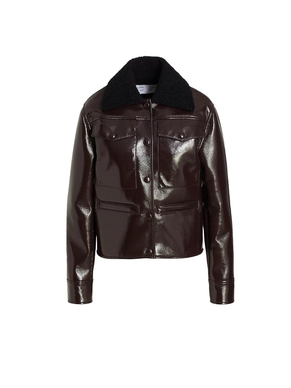 Lacquered Cropped Fleece Jacket 