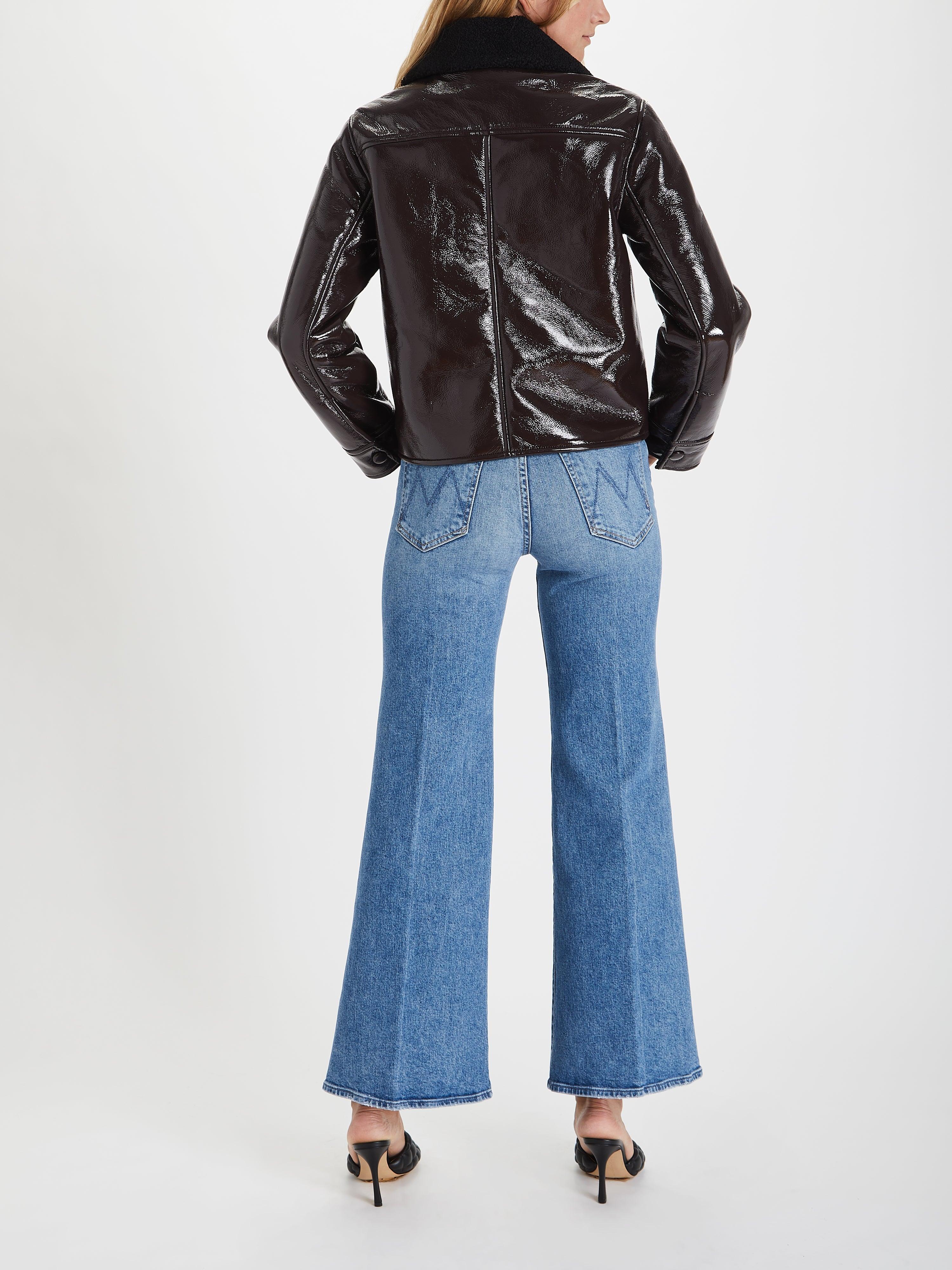Lacquered Cropped Fleece Jacket 