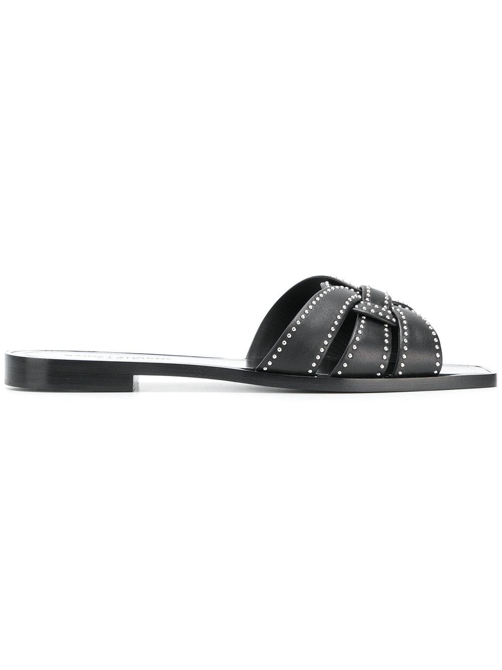 tribute flat sandals in smooth leather