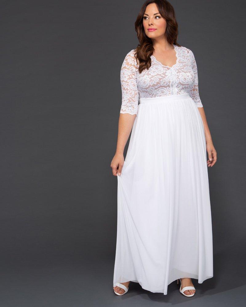 Kiyonna Lace Everlasting Love Dress In White Save 50 Lyst