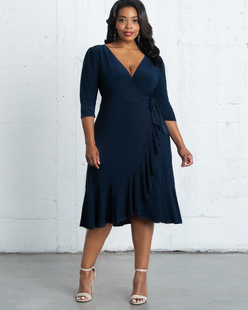 Kiyonna Synthetic Whimsy Wrap Dress in ...