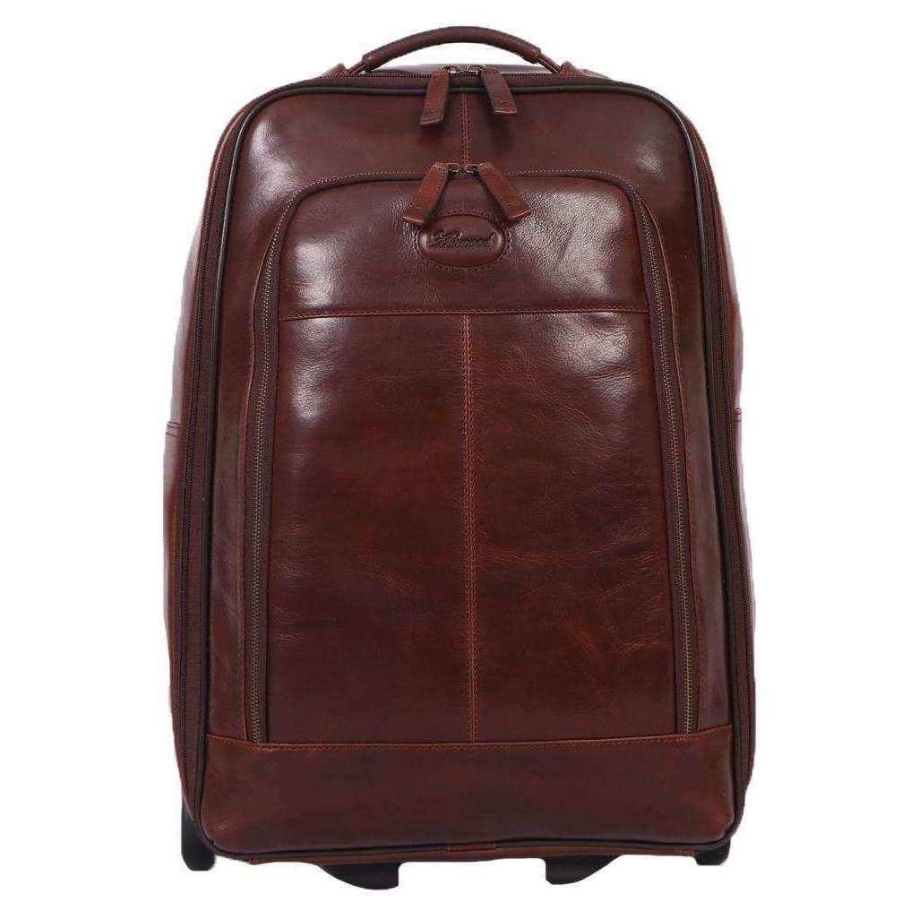 Ashwood Leather Cabin Size Weekend Trolley Bag in Brown