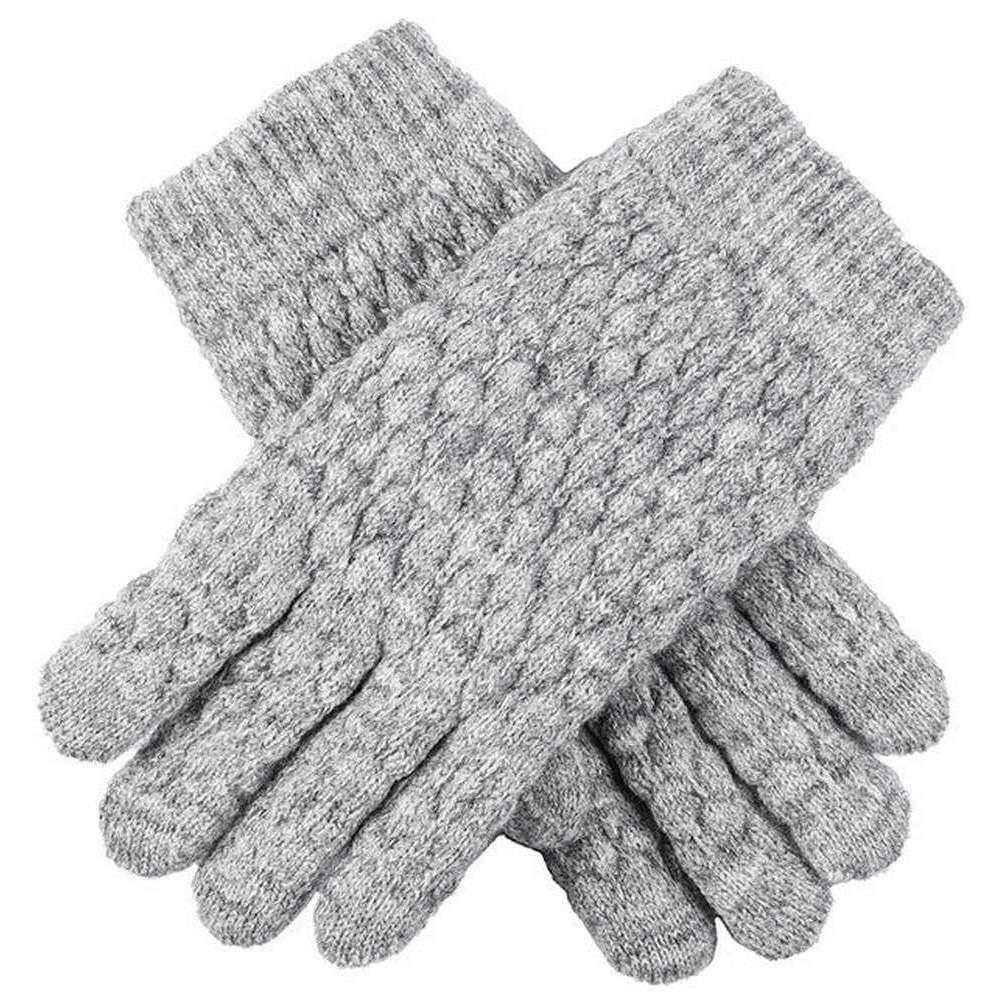 Dents Bubble Texture Knit Gloves in Gray Lyst