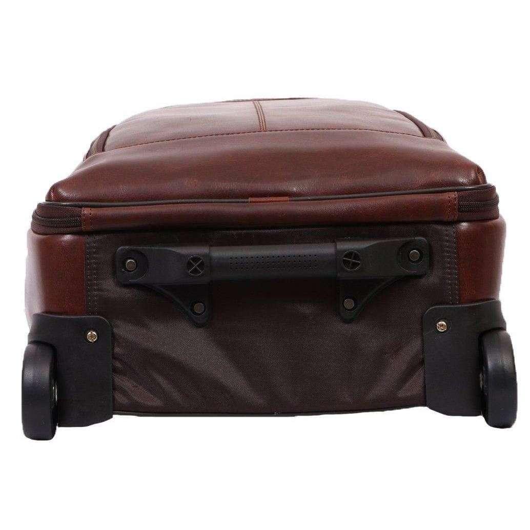 Ashwood Leather Cabin Size Weekend Trolley Bag in Brown