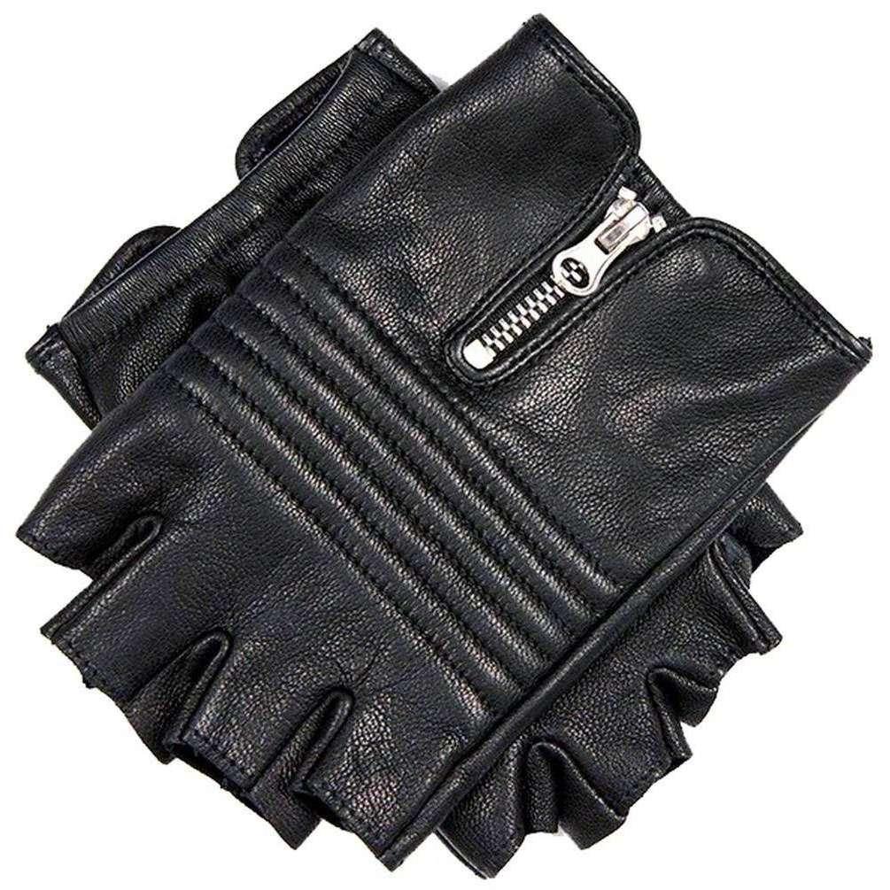 Dents Veronica Goatskin Leather Half Finger Driving Gloves in Black Lyst