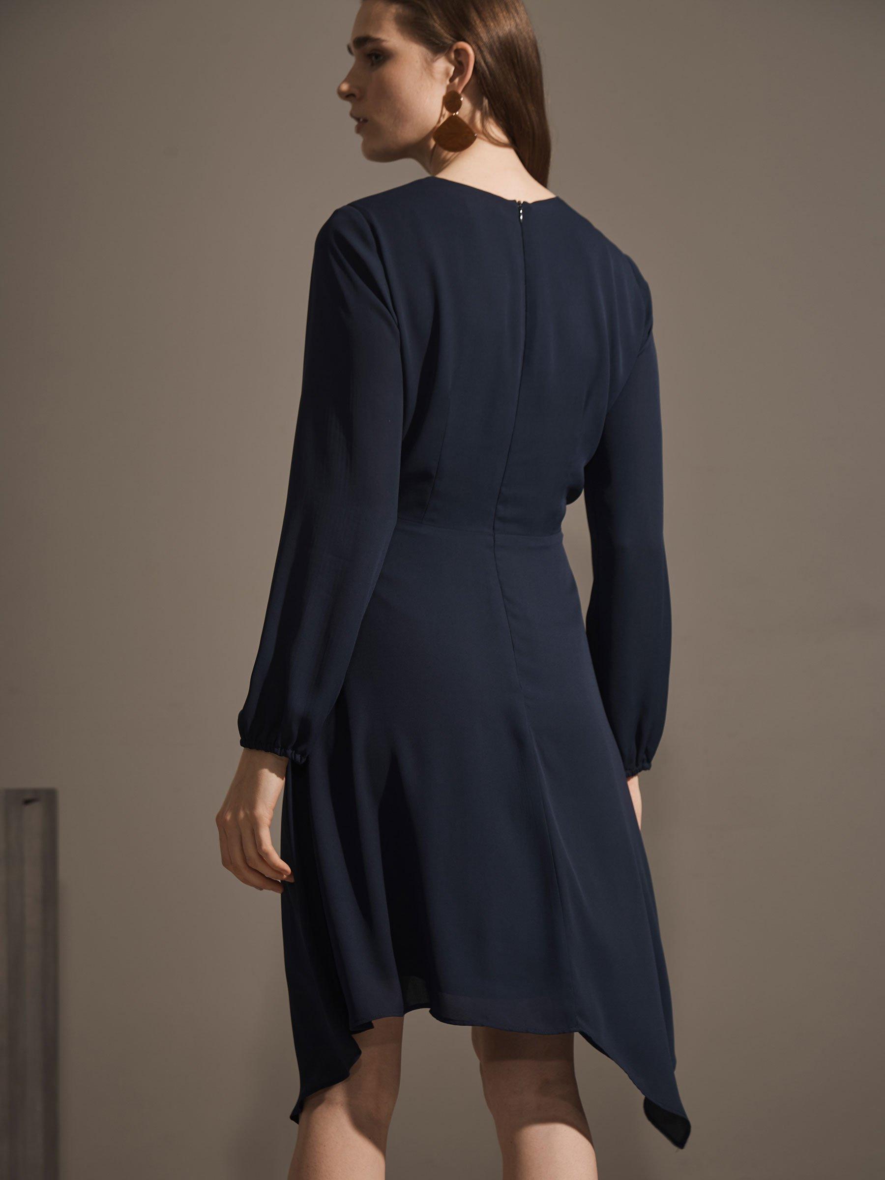 navy blue handkerchief dress