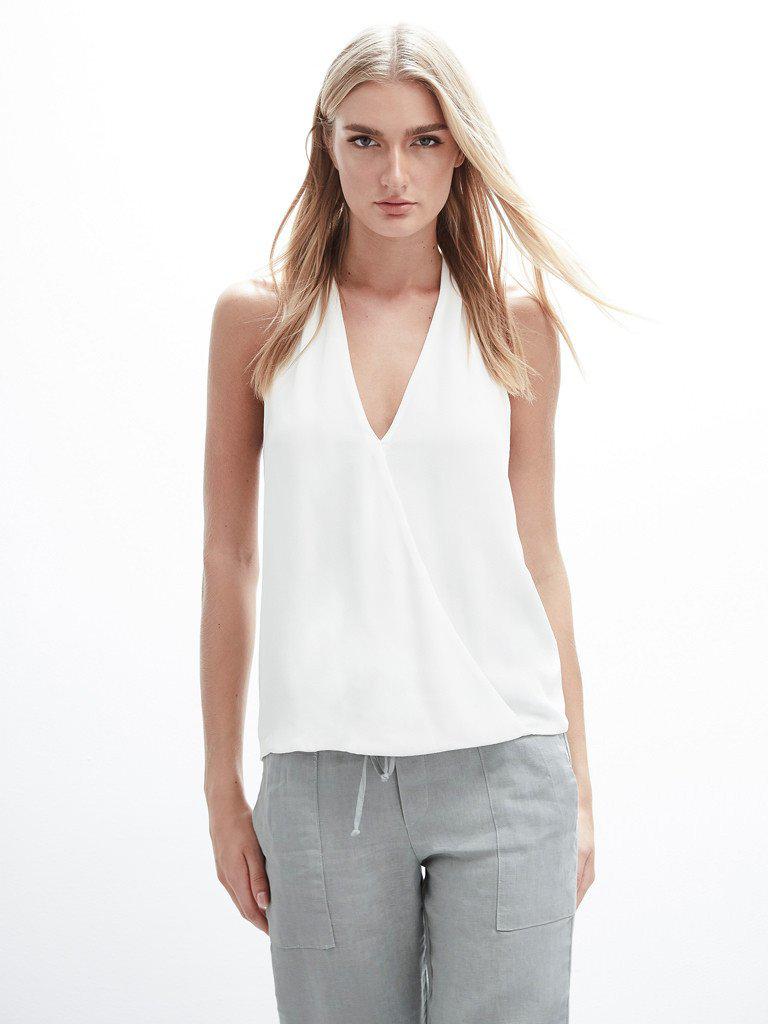 Krisa Synthetic Surplice Tank in White - Lyst